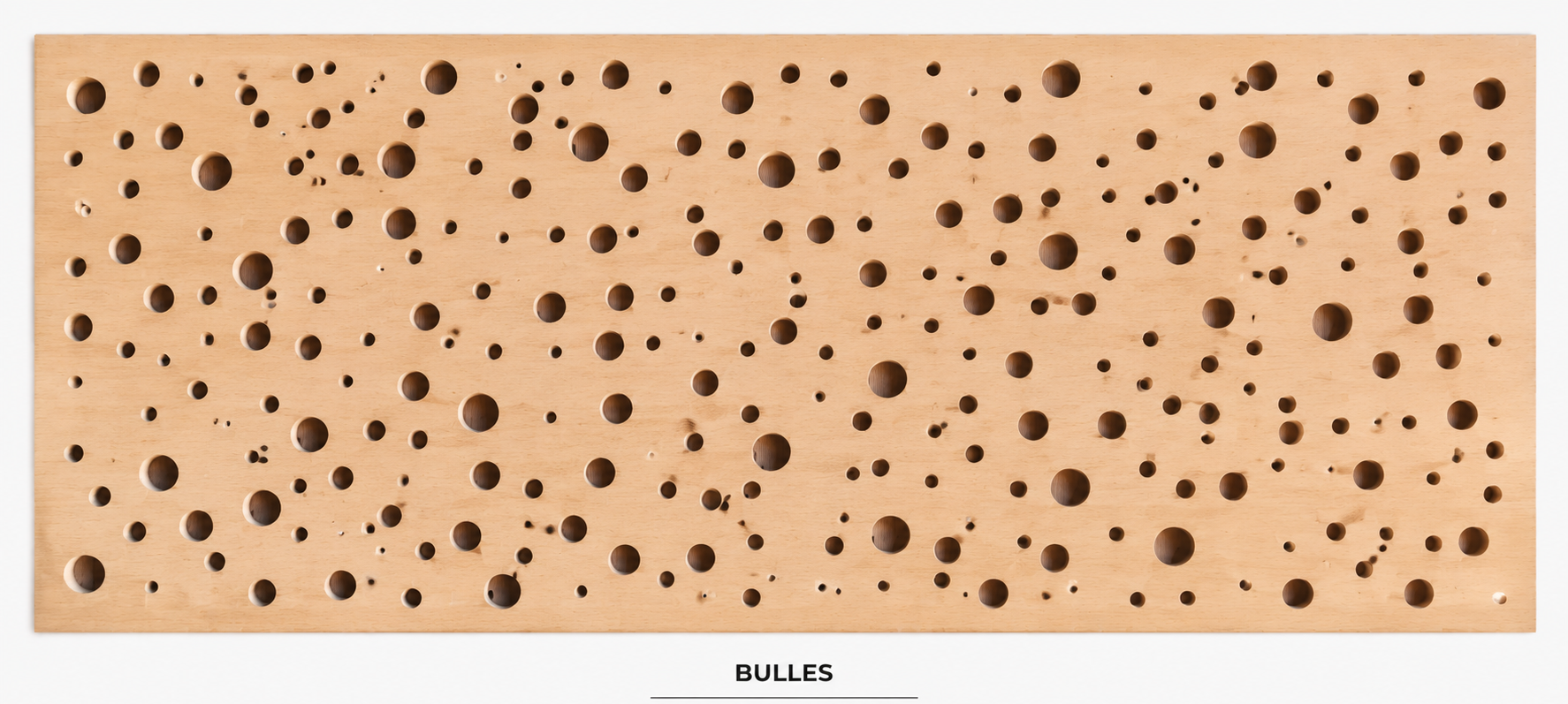 Panneau perforé motif Bulles en bois naturel — PANWOOD