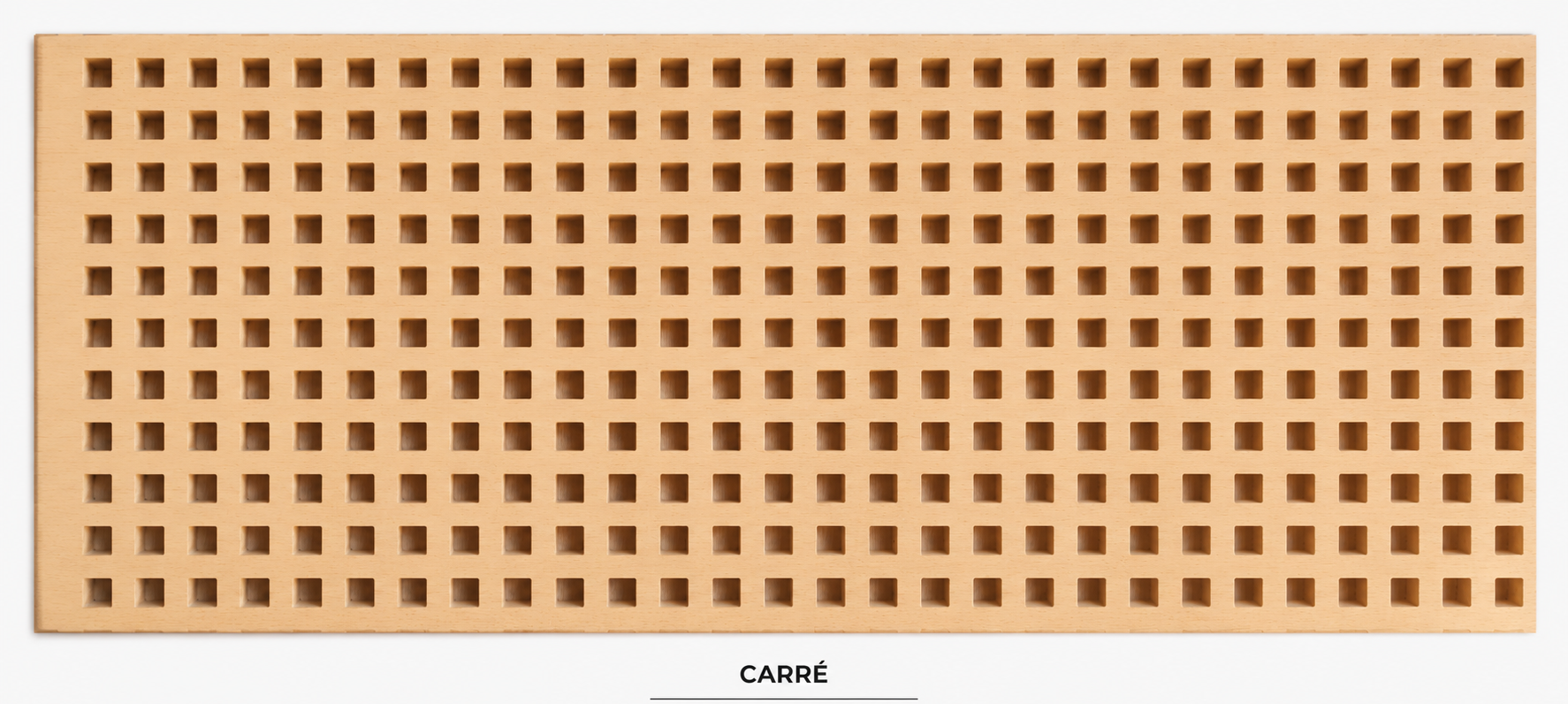 Panneau perforé motif Carré en bois naturel — PANWOOD