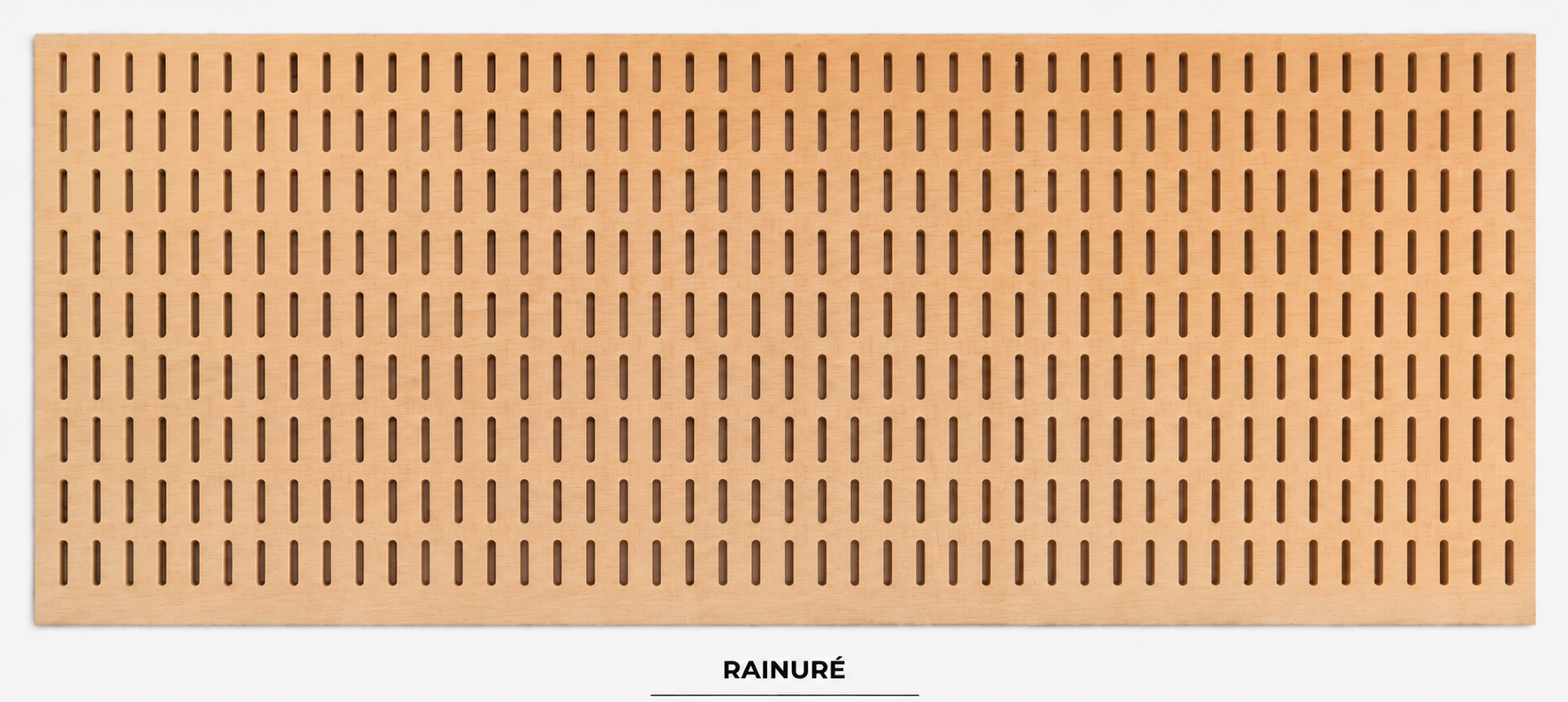 Panneau perforé motif Rainuré en bois naturel — PANWOOD