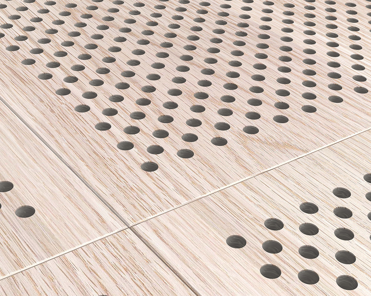 Panneau perforé acoustique en bois naturel — PANWOOD Casablanca